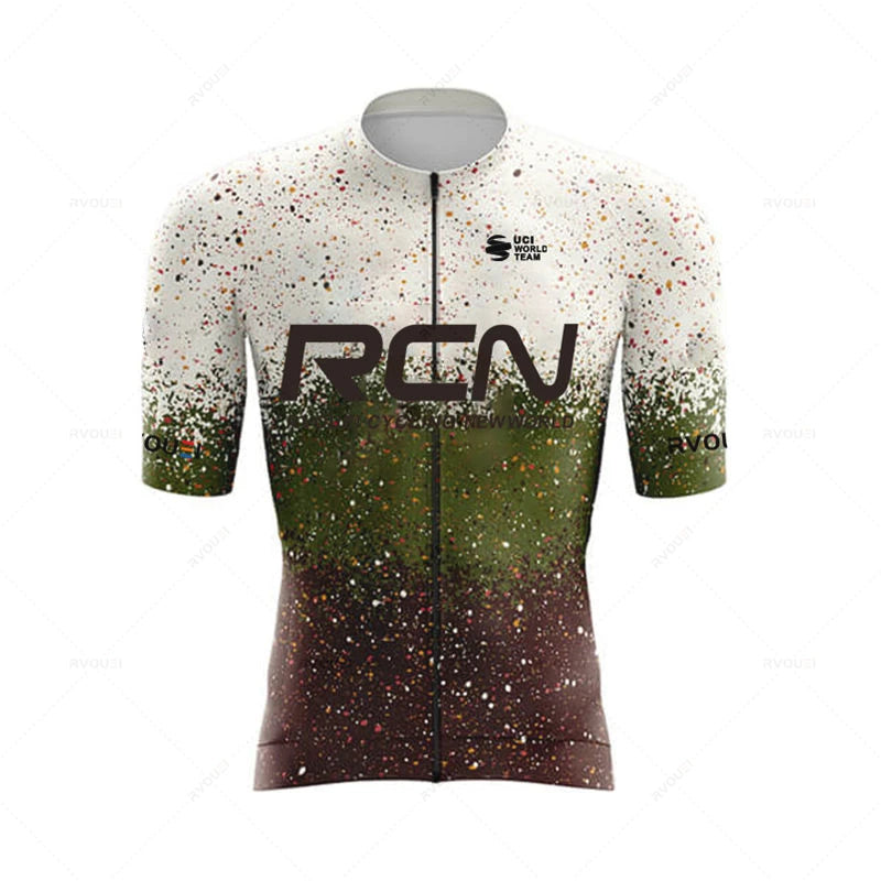 2023 RCN Mens Tri Suit Triathlon Men's Short Sleeve Cycling Shirt Triathlon Team Race Cycling Clothing