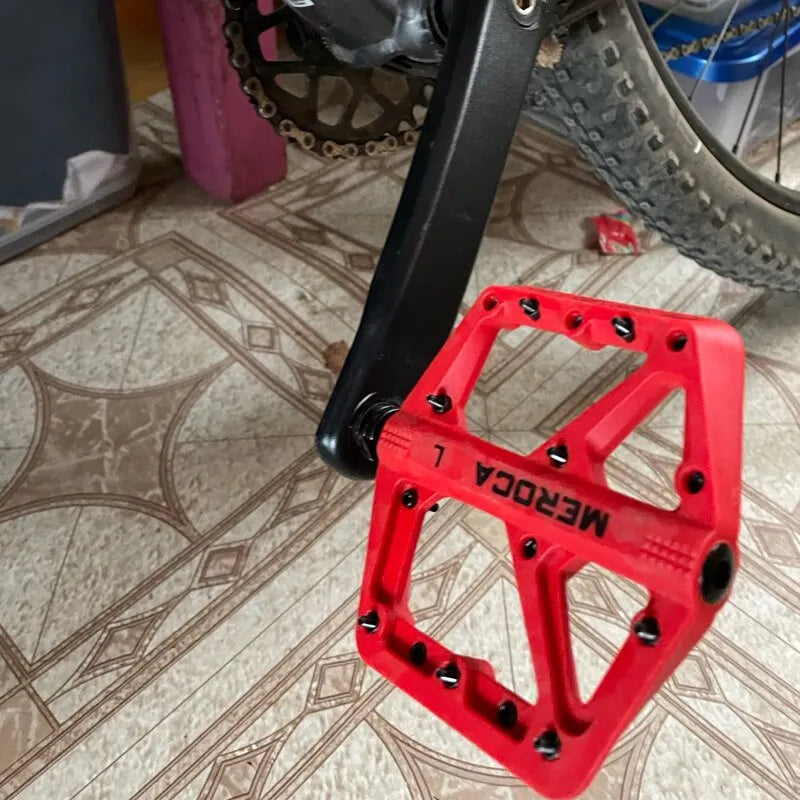 Meroca Flats Bicycle Pedal MTB Fiber Widened Nylon Fiber Ultralight Seal Dual Bearing BMX Mtb Bicycle Pedals Accessories