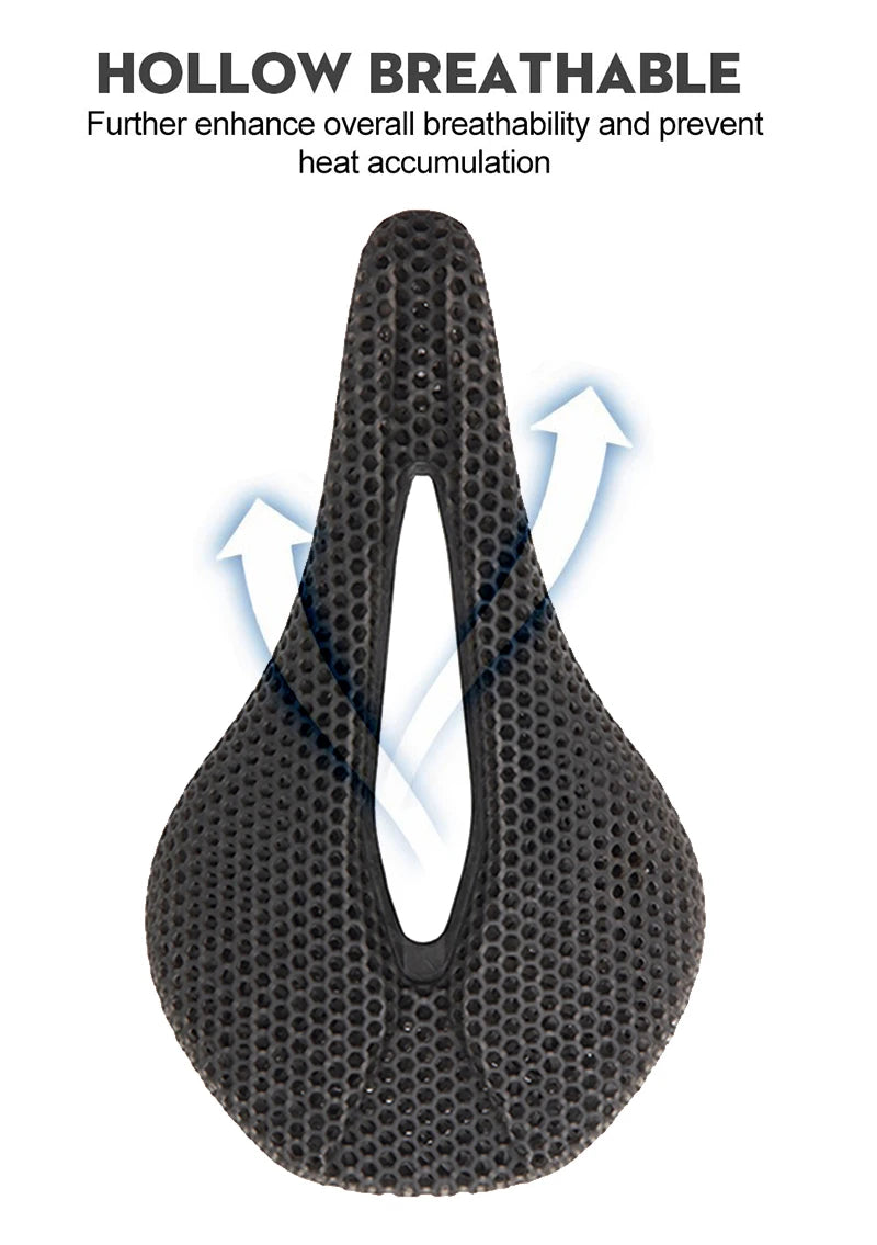 Bicycle 3D Printed Saddle Ultralight Carbon Fiber Road Mountain Bike Seat Cushion Hollow Comfortable 3D MTB Saddle Seat
