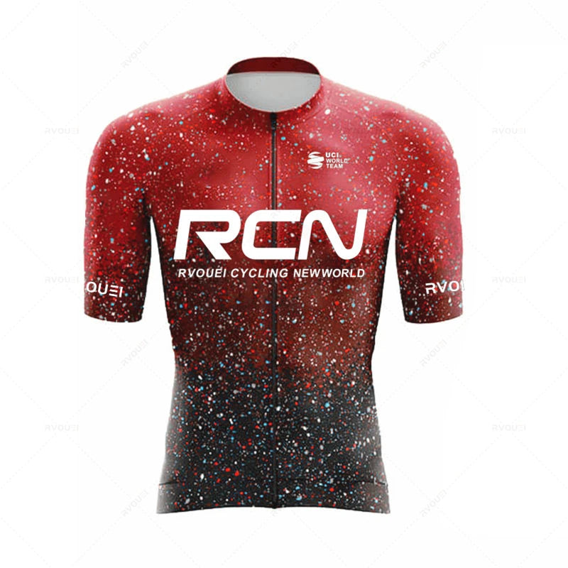 2023 RCN Mens Tri Suit Triathlon Men's Short Sleeve Cycling Shirt Triathlon Team Race Cycling Clothing