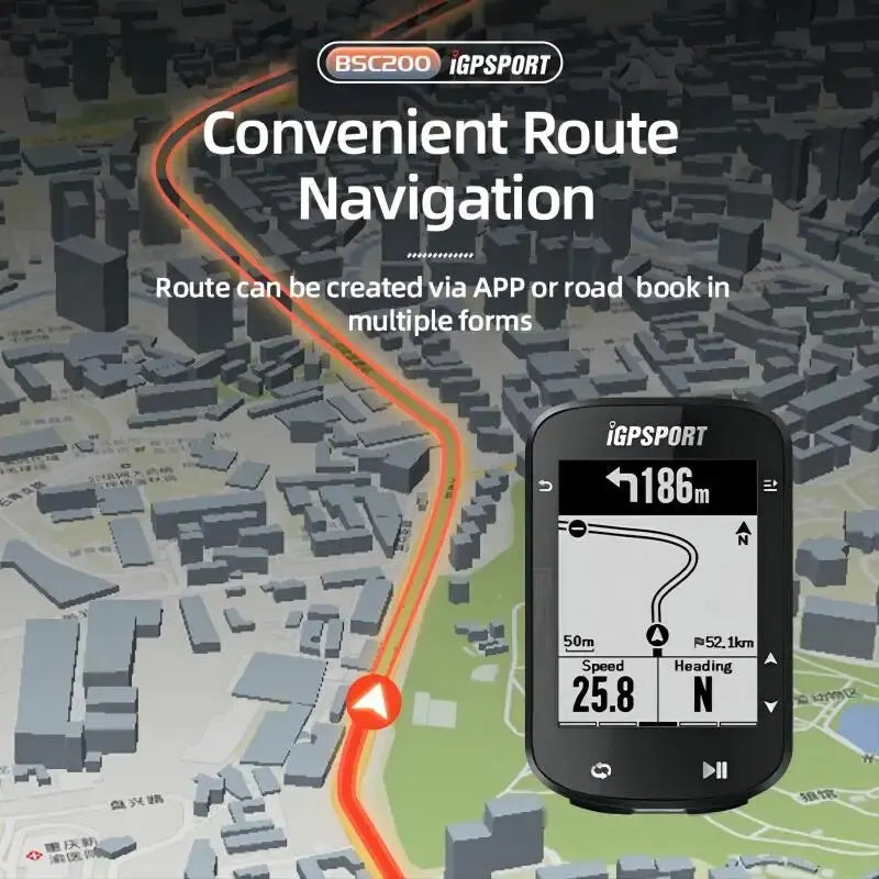 IGPSPORT BSC200 GPS Bicycle Computer Cycling Odometer Wireless Speedometer Route Navigation ANT + Bluetooth5.0 Accessories Strava