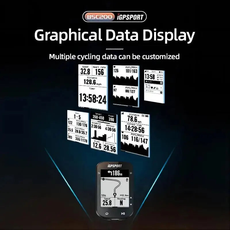IGPSPORT BSC200 GPS Bicycle Computer Cycling Odometer Wireless Speedometer Route Navigation ANT + Bluetooth5.0 Accessories Strava