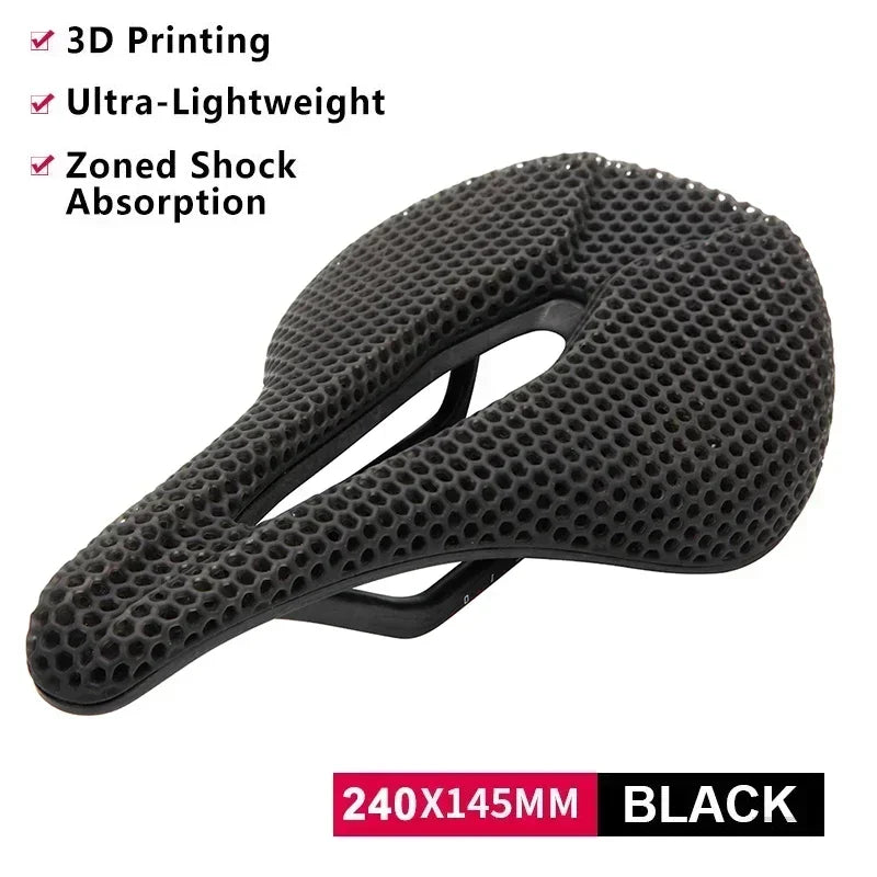 Bicycle 3D Printed Saddle Ultralight Carbon Fiber Road Mountain Bike Seat Cushion Hollow Comfortable 3D MTB Saddle Seat