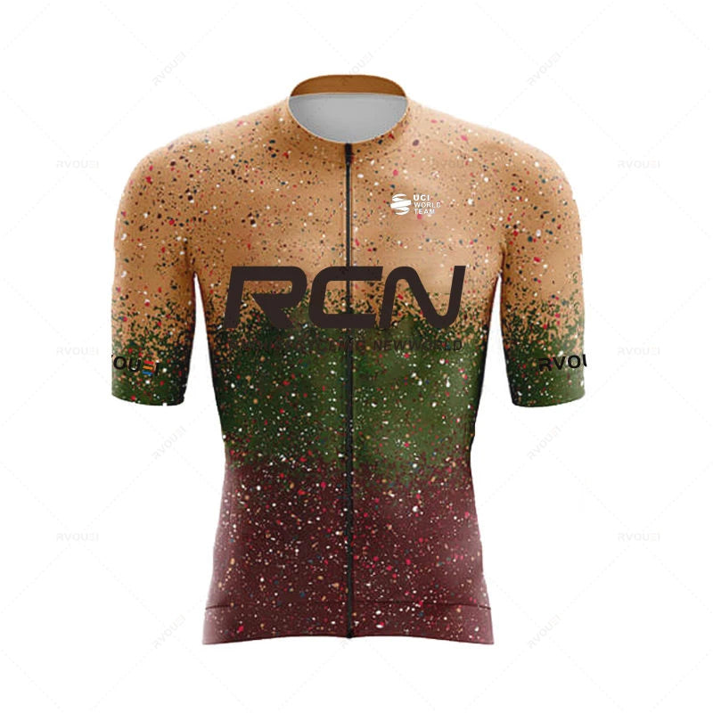 2023 RCN Mens Tri Suit Triathlon Men's Short Sleeve Cycling Shirt Triathlon Team Race Cycling Clothing