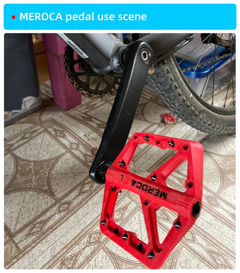 Meroca Flats Bicycle Pedal MTB Fiber Widened Nylon Fiber Ultralight Seal Dual Bearing BMX Mtb Bicycle Pedals Accessories