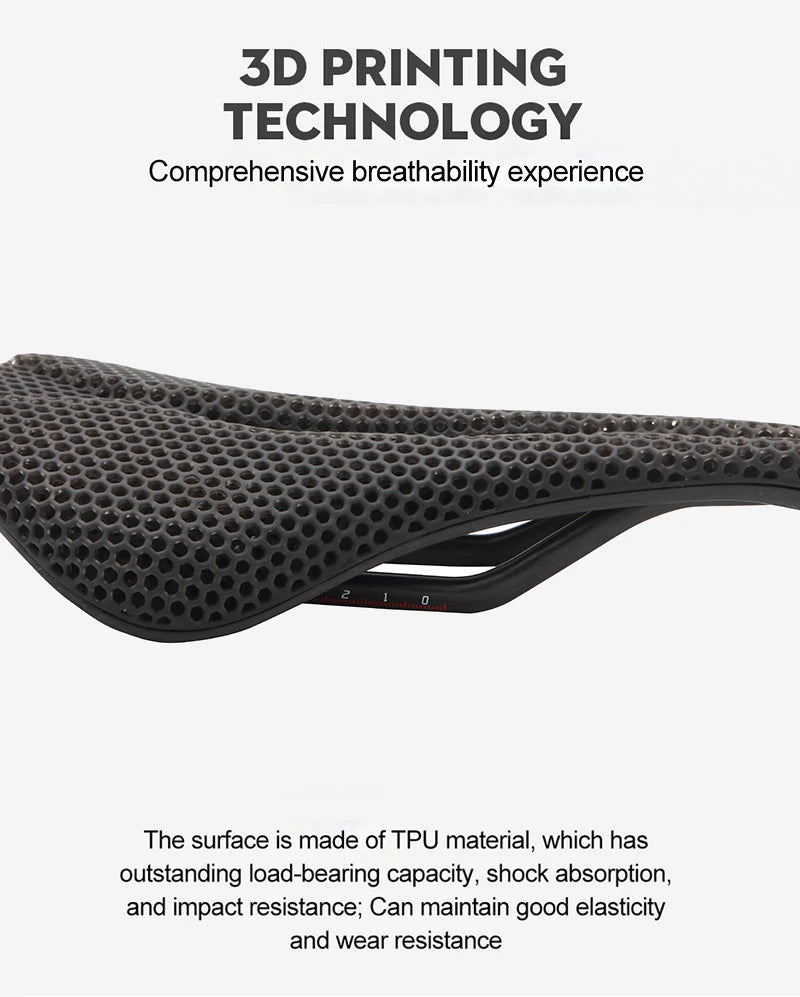 Bicycle 3D Printed Saddle Ultralight Carbon Fiber Road Mountain Bike Seat Cushion Hollow Comfortable 3D MTB Saddle Seat