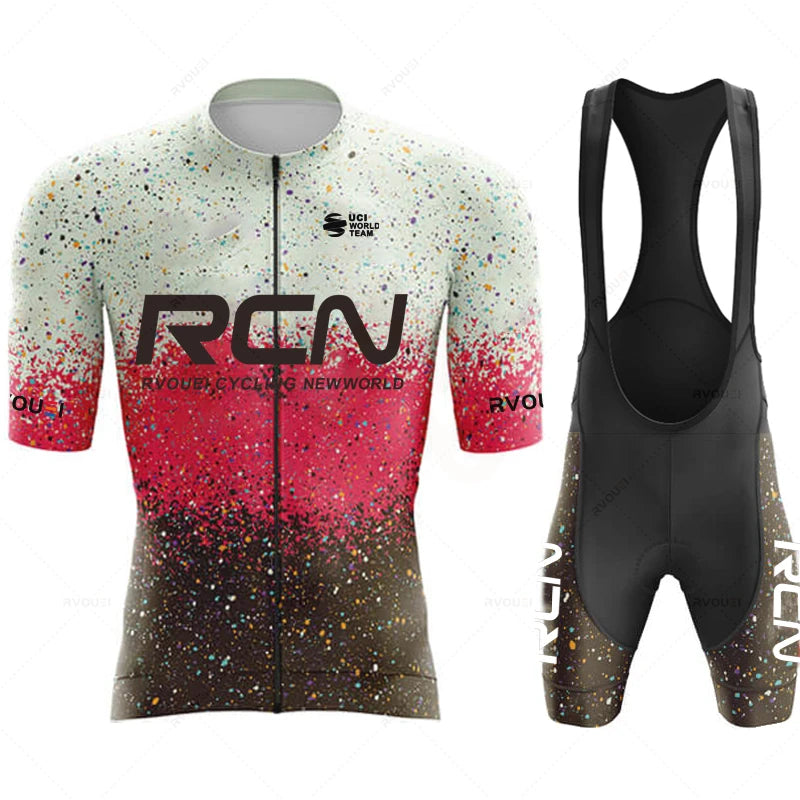 2023 RCN Mens Tri Suit Triathlon Men's Short Sleeve Cycling Shirt Triathlon Team Race Cycling Clothing