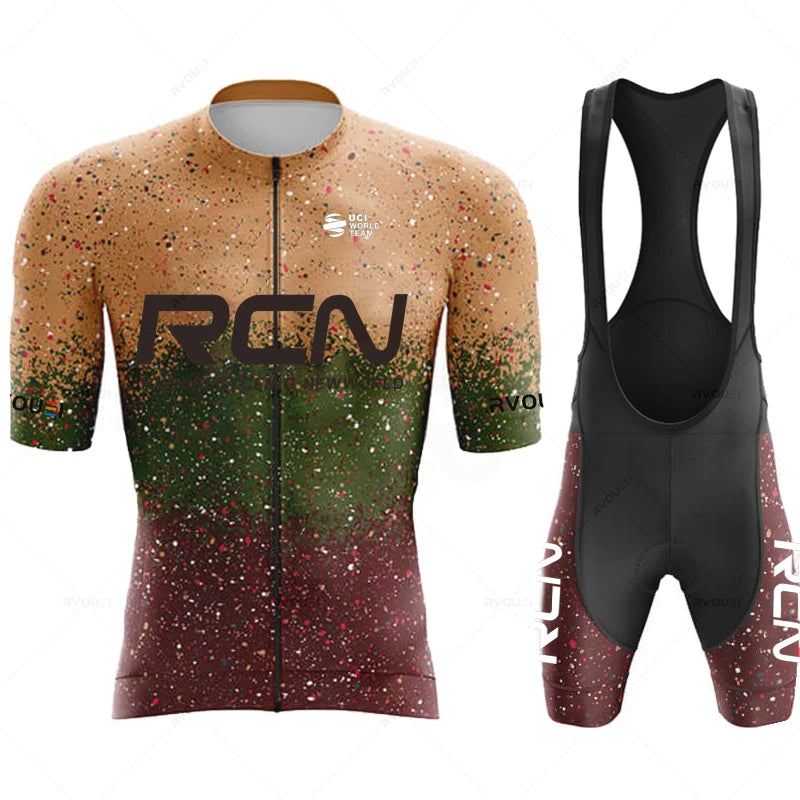 2023 RCN Mens Tri Suit Triathlon Men's Short Sleeve Cycling Shirt Triathlon Team Race Cycling Clothing