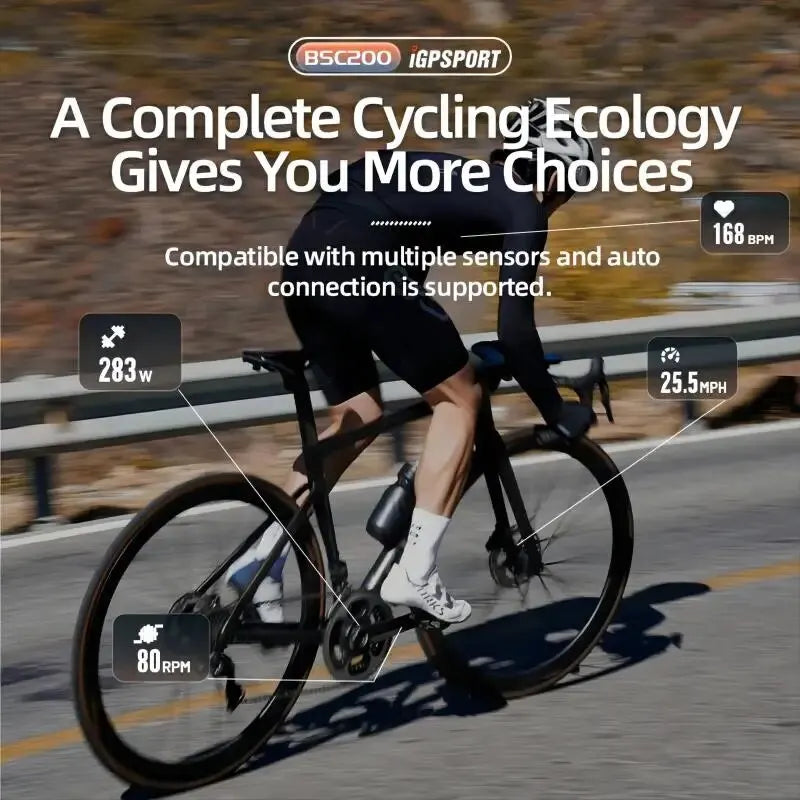 IGPSPORT BSC200 GPS Bicycle Computer Cycling Odometer Wireless Speedometer Route Navigation ANT + Bluetooth5.0 Accessories Strava