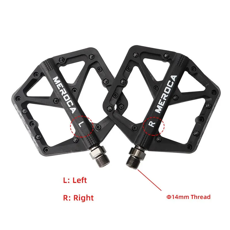 Meroca Flats Bicycle Pedal MTB Fiber Widened Nylon Fiber Ultralight Seal Dual Bearing BMX Mtb Bicycle Pedals Accessories