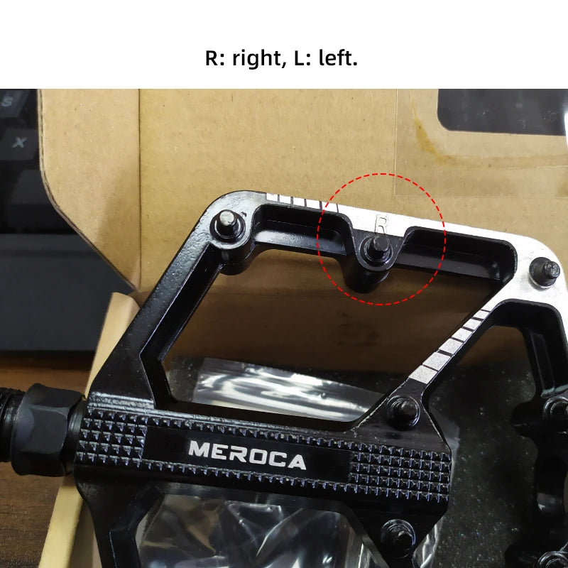 Meroca Aluminum Flats MTB Bicycle Pedals Sealed Dual Bearing Nonslip Pedal Mountain Road Bike Cycling Alloy Platform Mtb Pedal