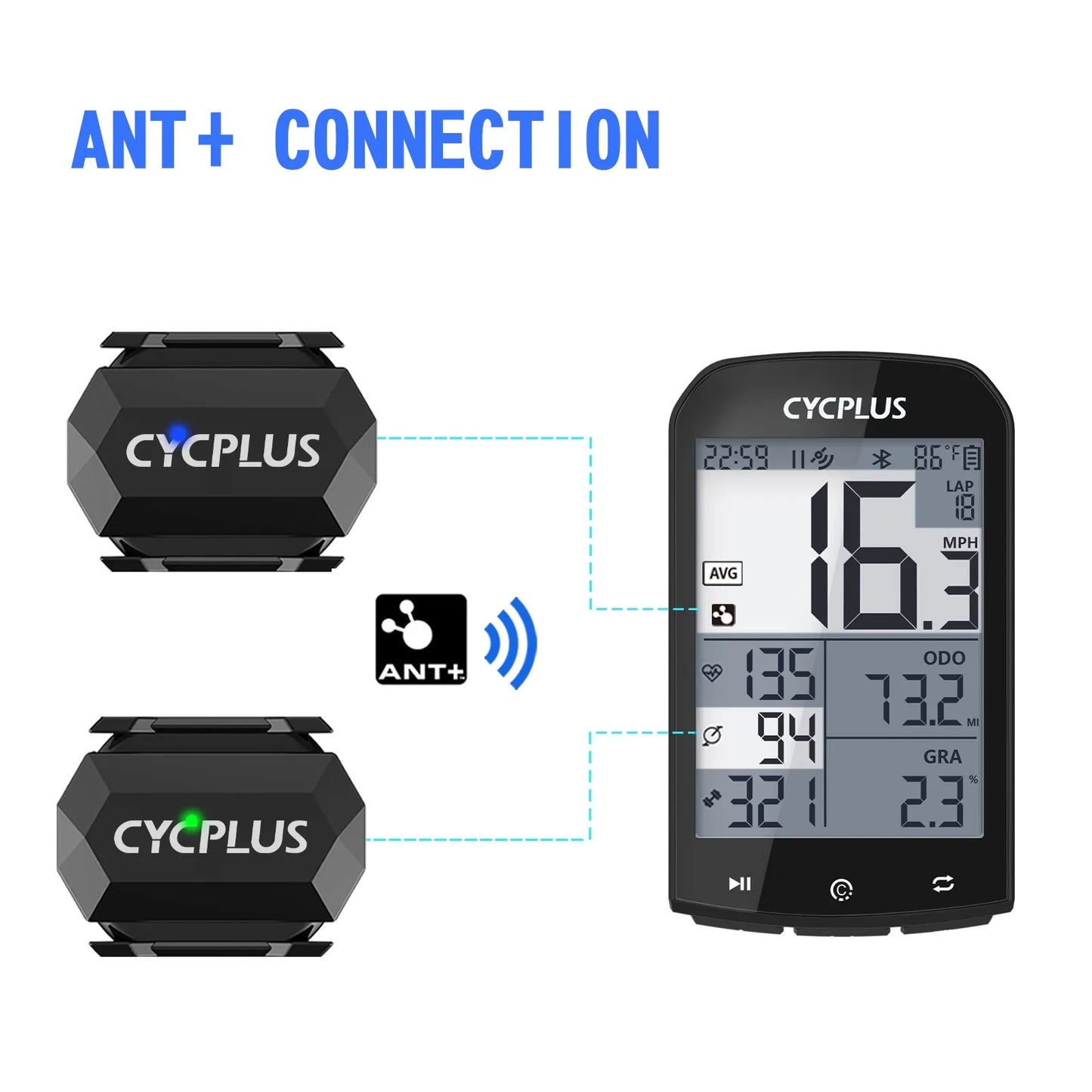 CYCPLUS Cadence and Speed Dual Sensor Cycling Bicycle Accessories ANT+ BLE 5.0 Speedometer for XOSS Strava Bike Computer XOSS GARMIN Bike Computer