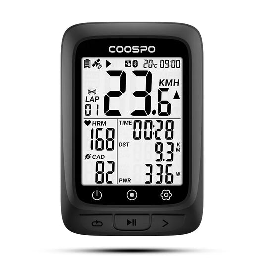 COOSPO BC107 Bike Computer GPS Wireless Bicycle Cycling Odometer Speedometer 2.4"FSTN Bluetooth5.0 ANT+ Waterproof GPS BDS