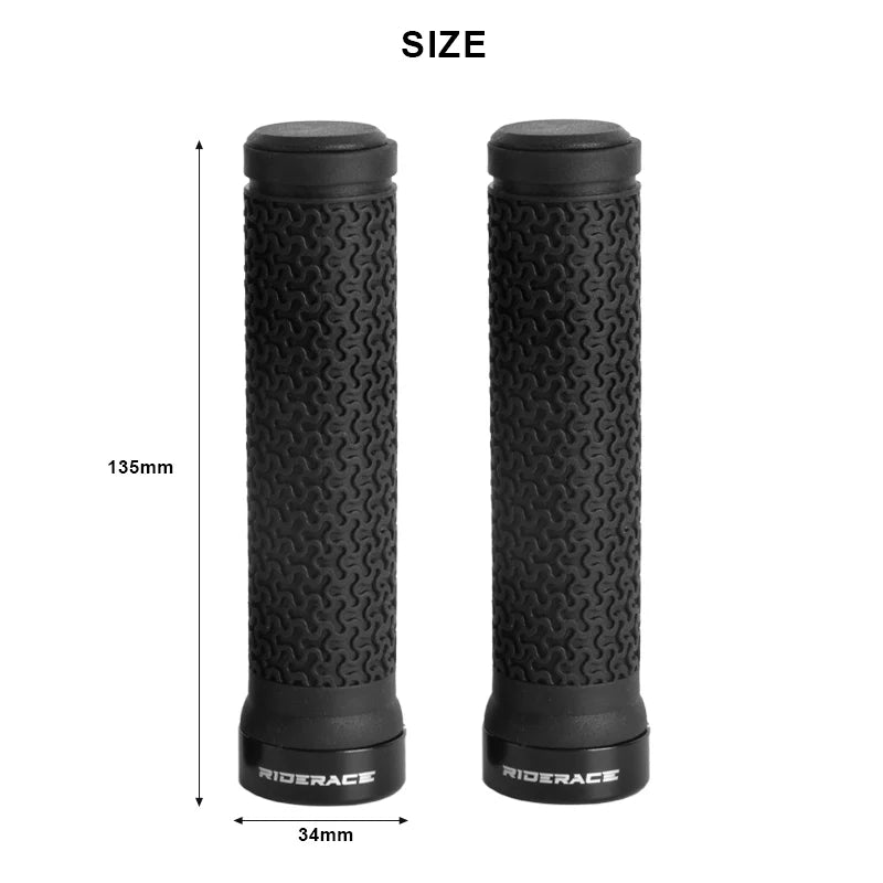 RiderRace MTB Grips MTB Mountain Bike Soft Single-sided Locking Handlebar Cover Plug Rubber Non-slip Cycling Accessories