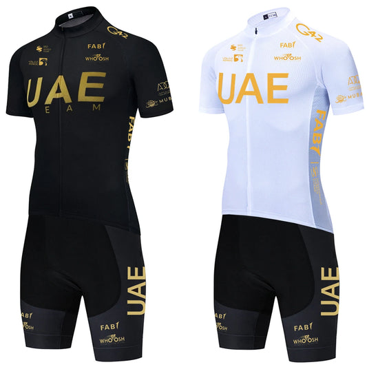 UAE Cycling Jersey Set 2024 Man's Team Short Sleeve Cycling Clothing